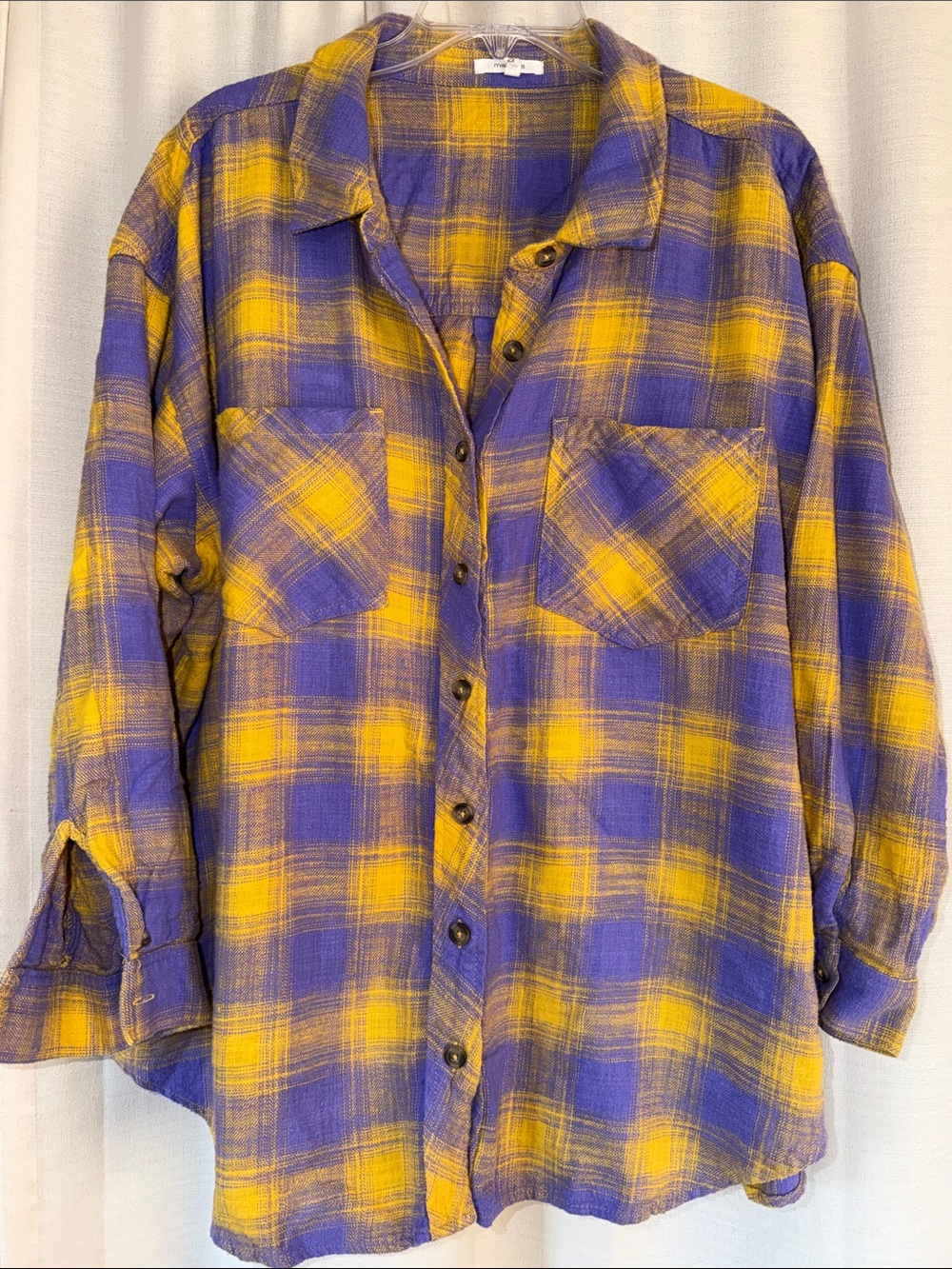 Maurices Purple and Yellow Plaid Top